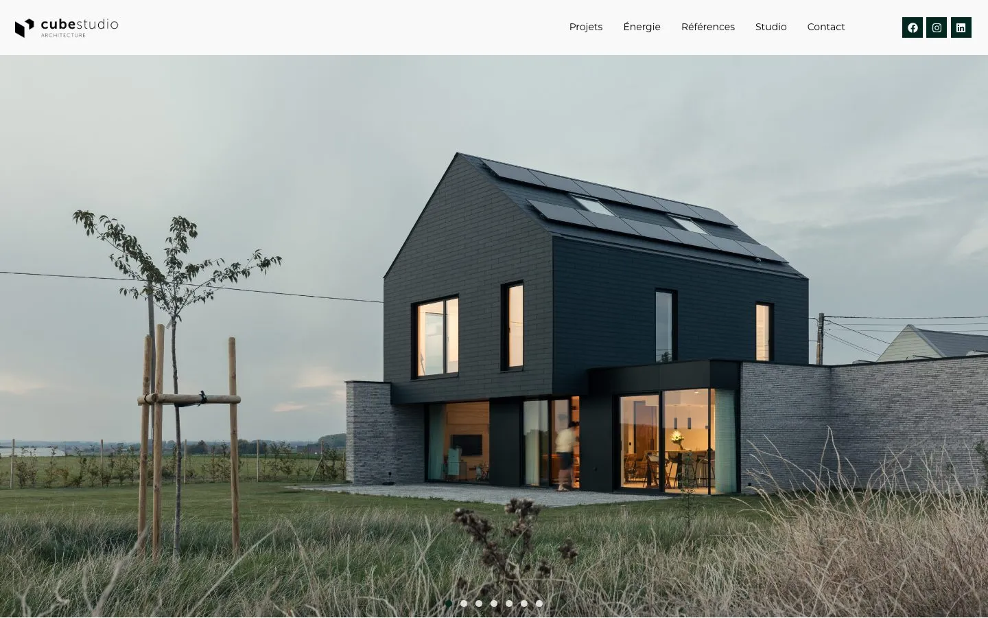 Page d’accueil du site de Cube Studio Architecture